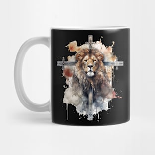 Lion Of Judah Lion Cross Christian Faith Jesus Hebrew Lion Mug